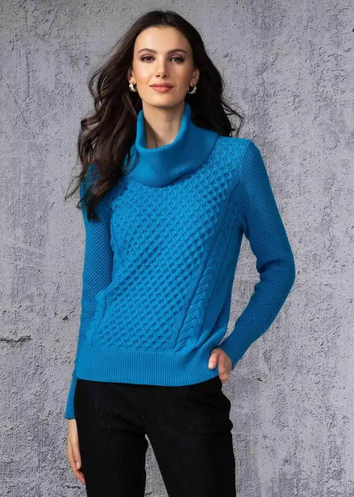 Detached Cowl Textured Knit Sweater. Style ALSA44032