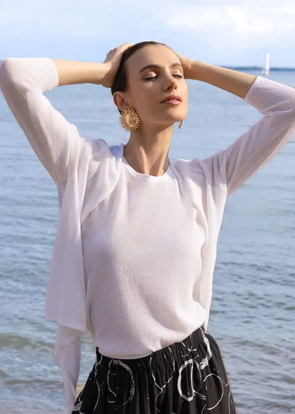 Short Lightweight Wear Four Ways Cardigan. Style ALS47226