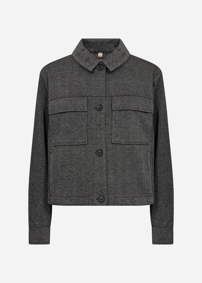 Cropped Herringbone Button Front Jacket. Style SOYA27812