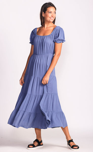 Ariel Puff Sleeve Maxi Dress. Style PM230524N