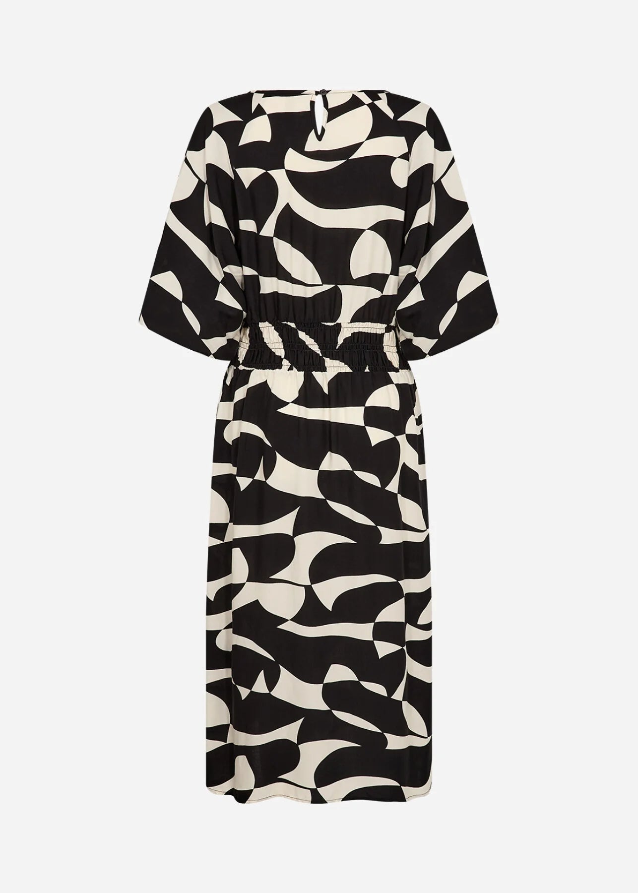 Abstract Print Elastic Waist Short Sleeve Dress. Style SOYA41614