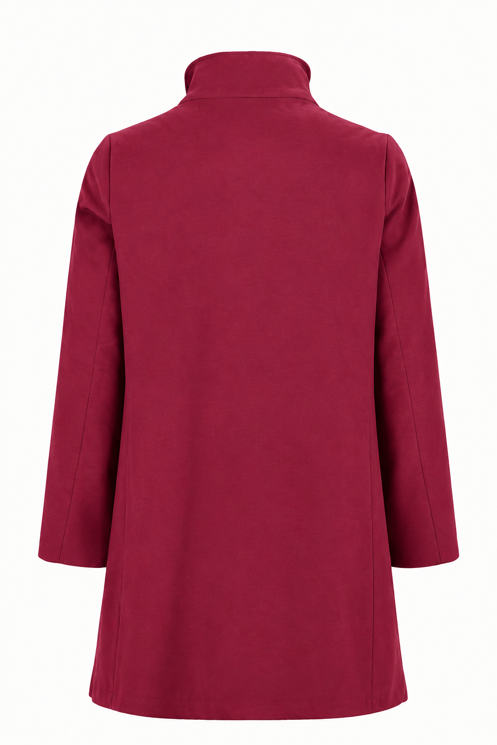 Raised Neck Button Front Classic Wool Coat. Style FR586