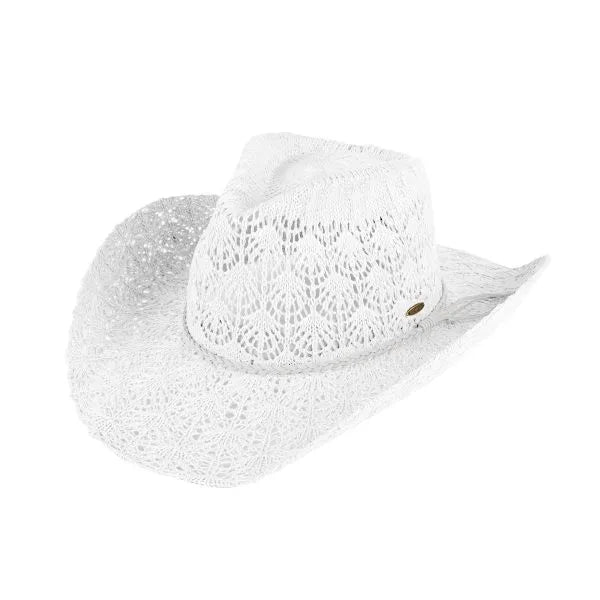 Horseshoe Lace Knit Cowboy Hat. Style MODCBC-0136