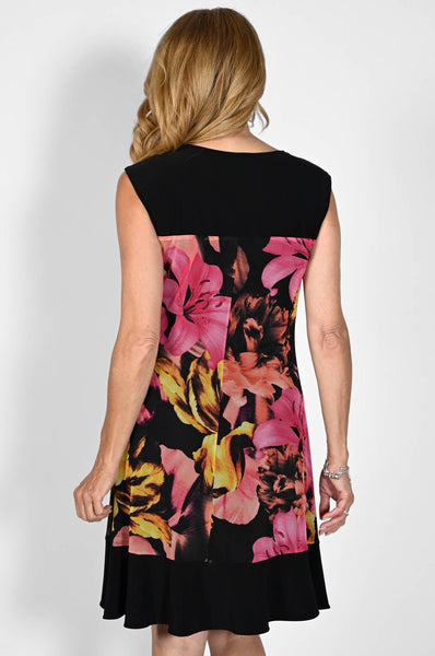 Ruffled Trim Floral Dress. Stye FL231353