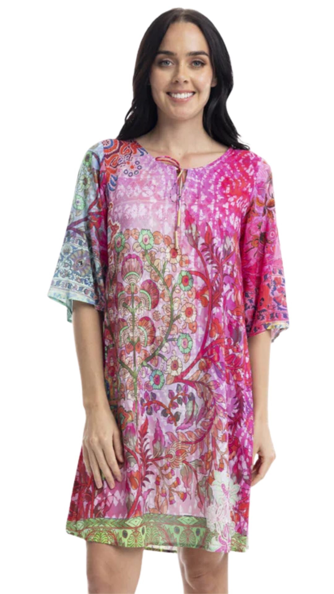 Digital Rambagh Bell Sleeve Dress. Style ORI71486