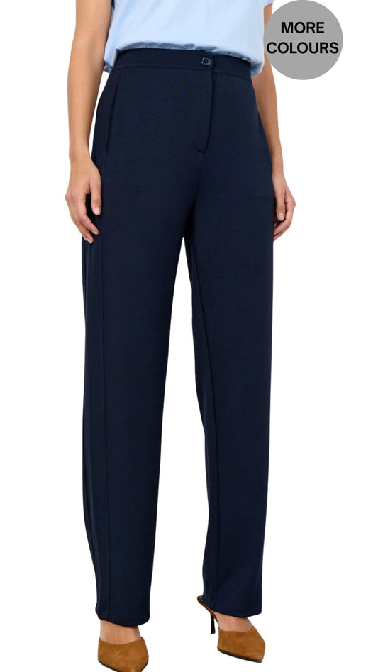 Fly Front Elastic Waist Straight Leg Pant. Style SOYA27540