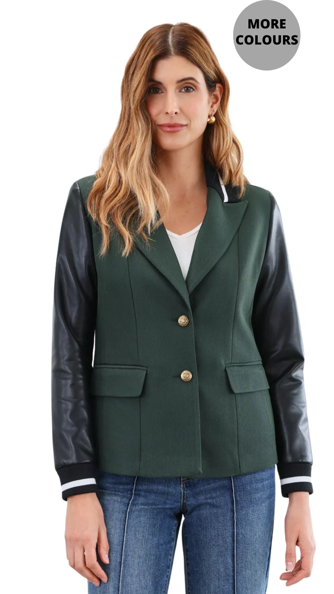 Mixed Media Blazer. Style FD1106073