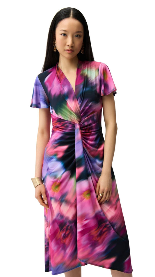 Abstract Print Wrap Style Dress. Style JR261060