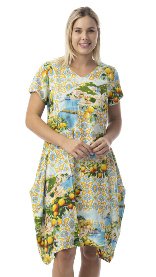 Amalfi Bubble Midi Dress. Style ORI30186