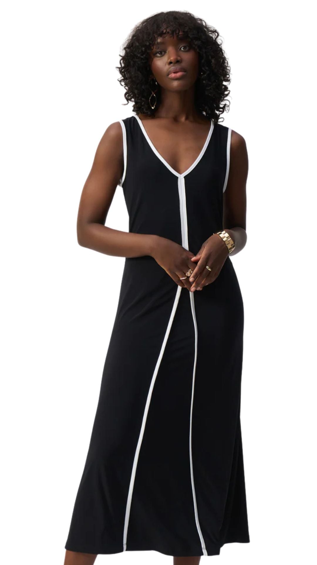 Silky Knit Sleeveless A-Line Dress. Style JR251156