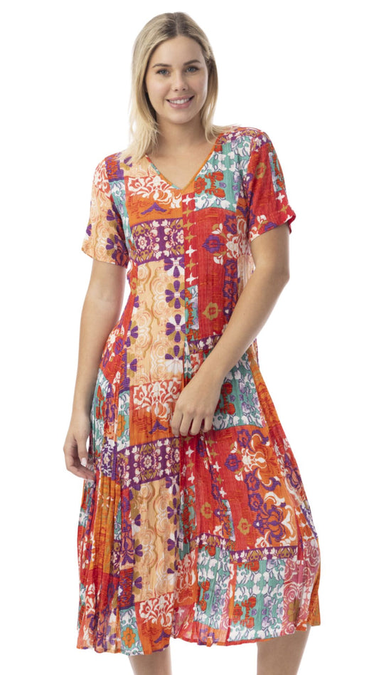 'Araya' Short Sleeve Midi Length Dress. Style ORI81335