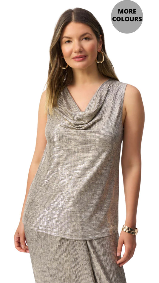Foiled Melange Knit Sleeveless Top. Style JR251081