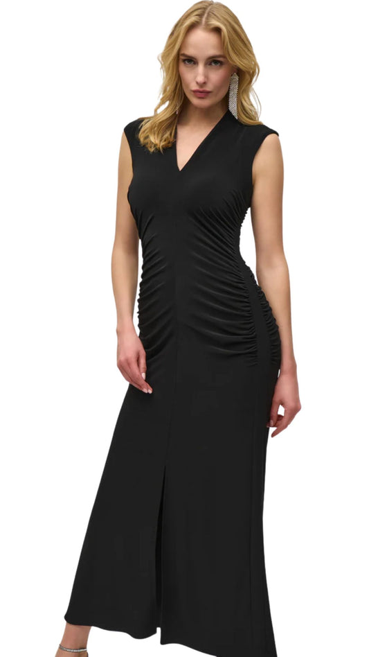 Silky Knit Shirred Maxi Dress. Style JR244132