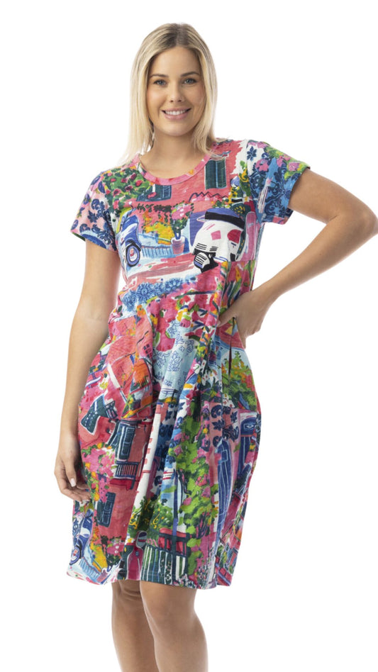 'Scooter' Cotton Bubble Short Sleeve Dress. Style ORI20151