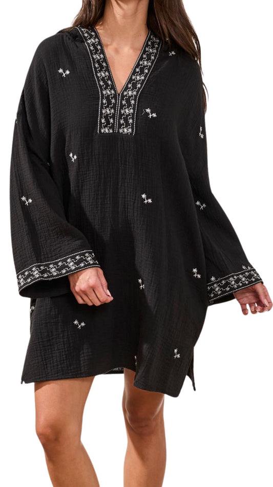 Embroidery Detail Hooded Dress. Style TR2428O-4993