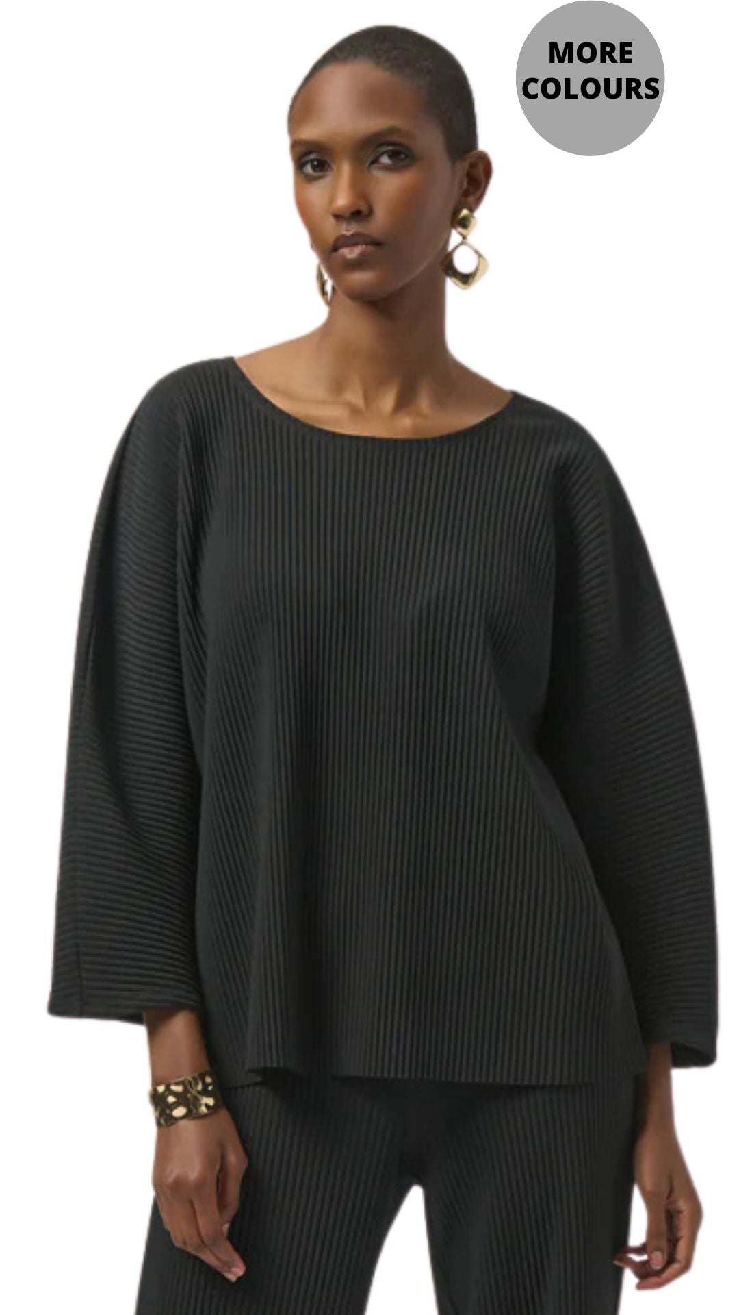 Pleated Scuba Crepe Boxy Top. Style JR254210