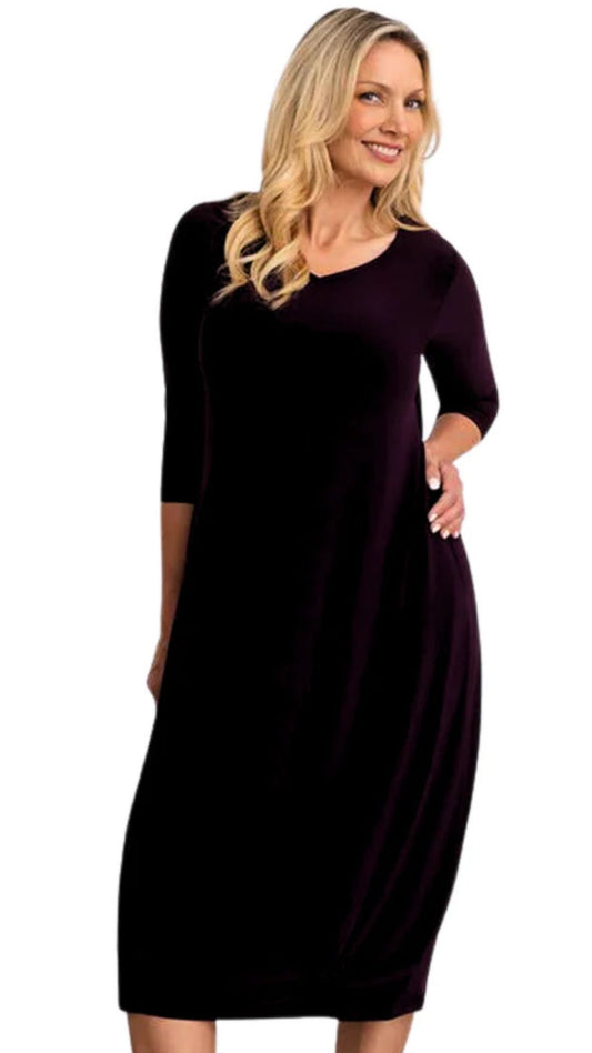 Reversible Front to Back Narrow Lantern Dress. Style SI28124-2BLK