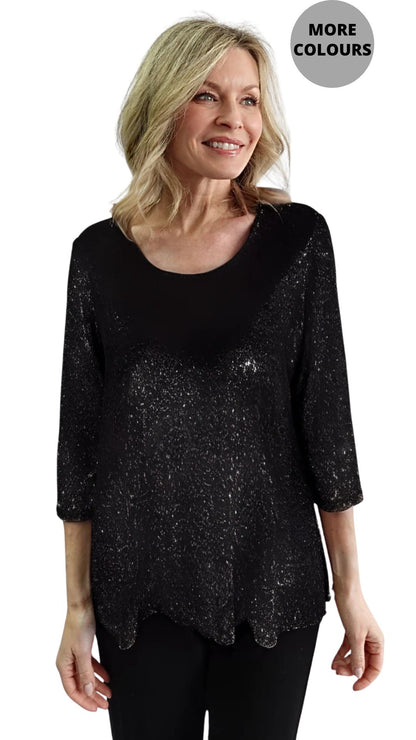 Glitter Stretch Layered Top. Style SW82064