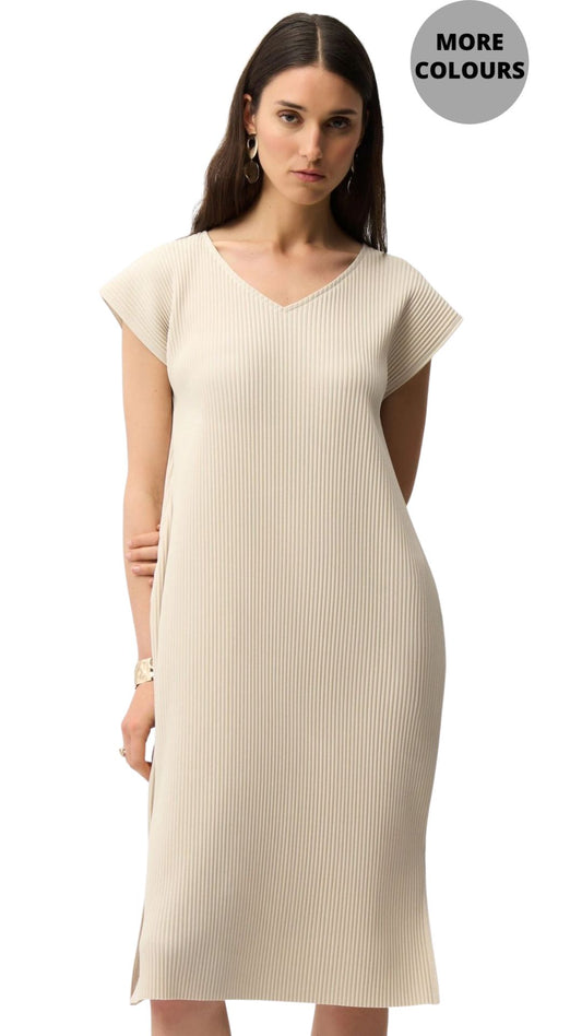 Pleated Scuba Crepe Straight Dress. Style JR261252