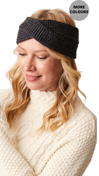 Merino Cross Over Knit Headband. Style PH28115