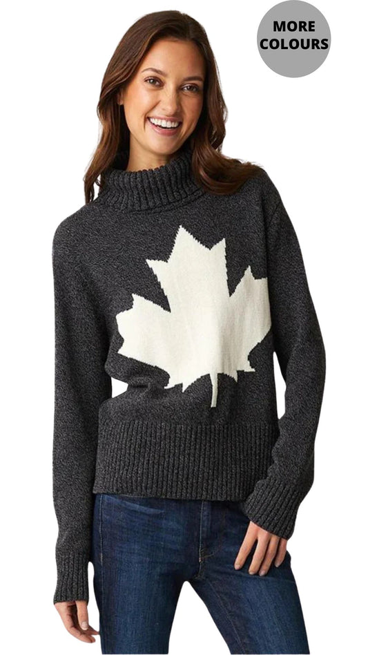 Maple Leaf Turtle Neck Sweater. Style PH87321