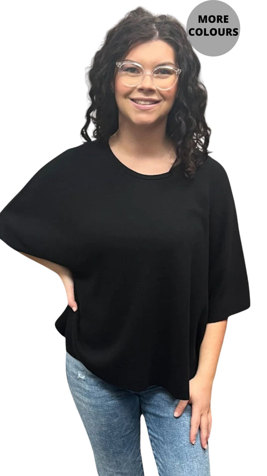 One Size Pointed Hem Knit Capelet. Style PH22277