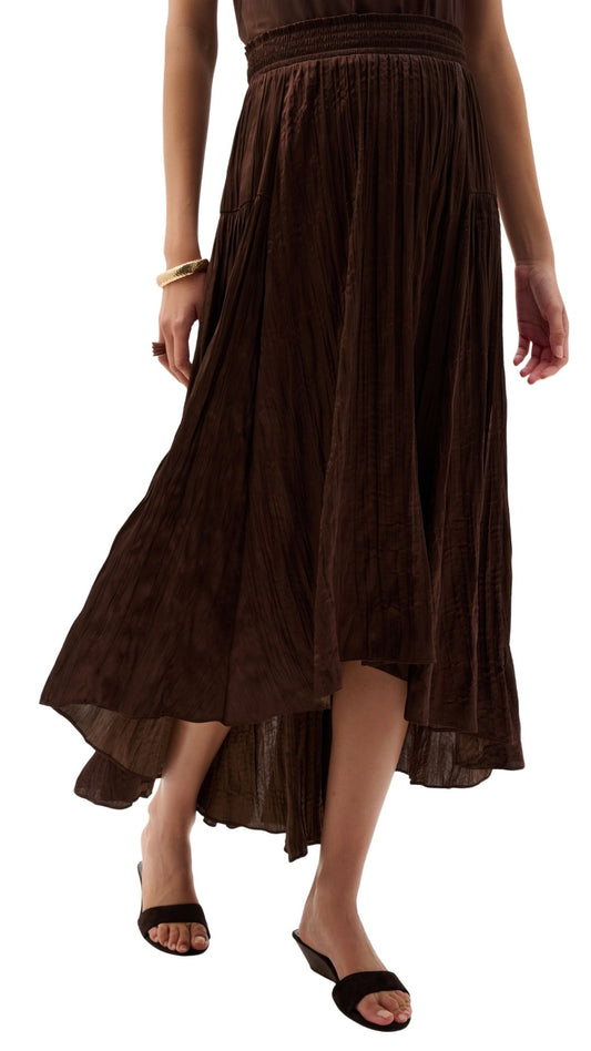 Pleated Satin Flare Skirt. Style JR262960