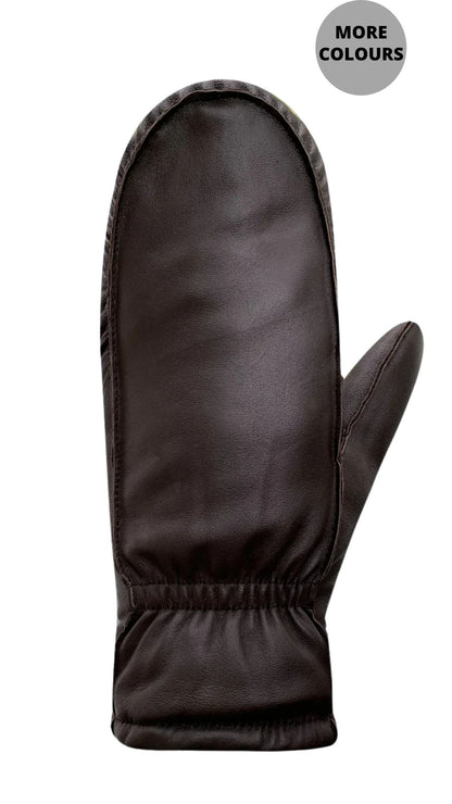 Kiva Leather Microflece Lined Fingermitt. Style PG7B810