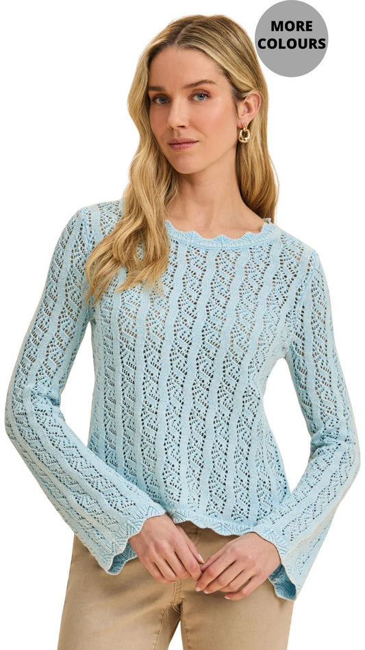 Long Sleeve Garment Dye Sweater. Style FD1467314