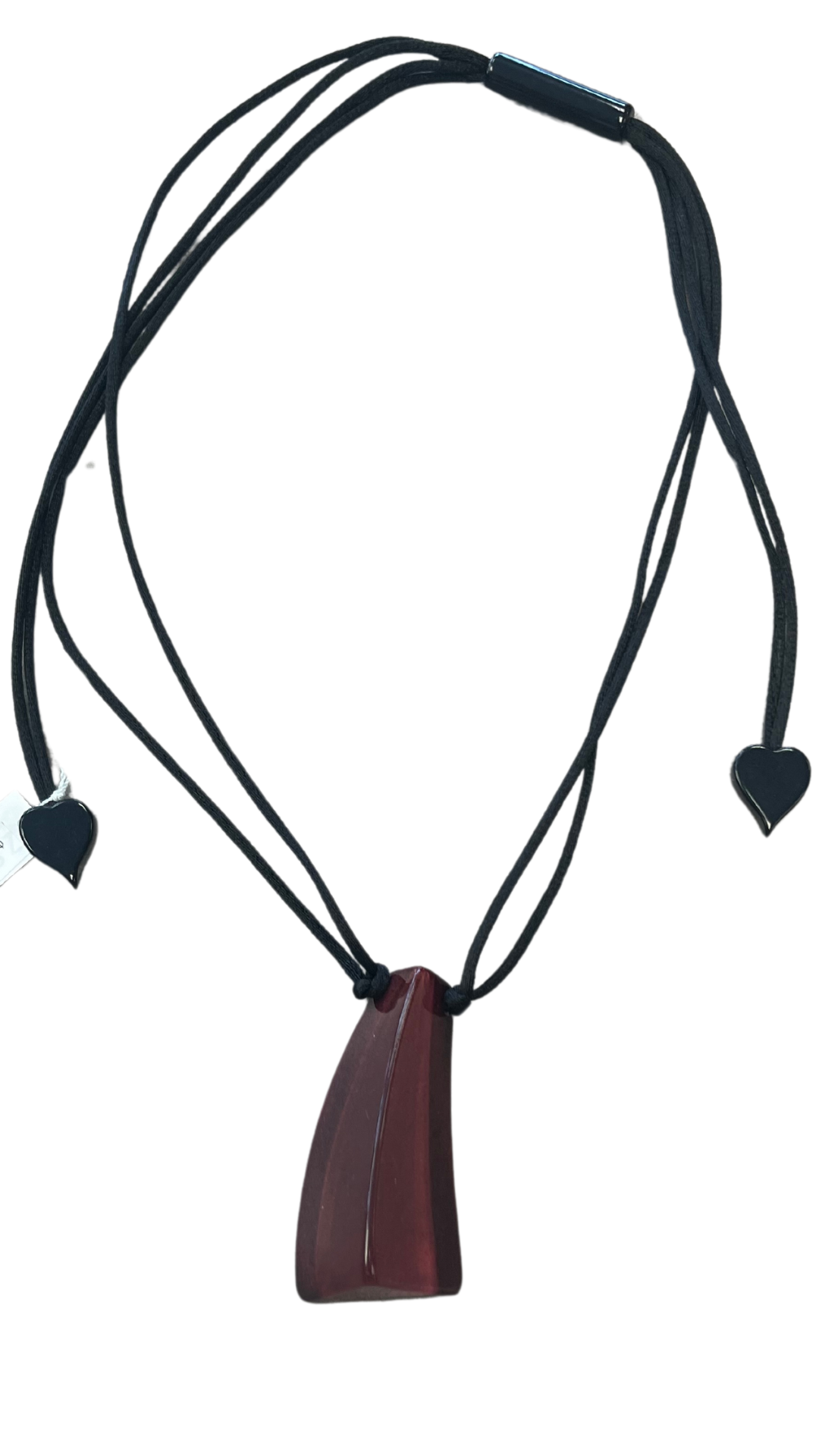 Emocion Collection - Wine Red Resin Pendant Necklace. Style 91502019260Q00