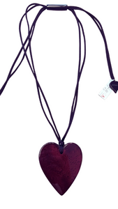 Colourful Statement Collection - Large Wine Red Heart Necklace. Style 50602039260Q00