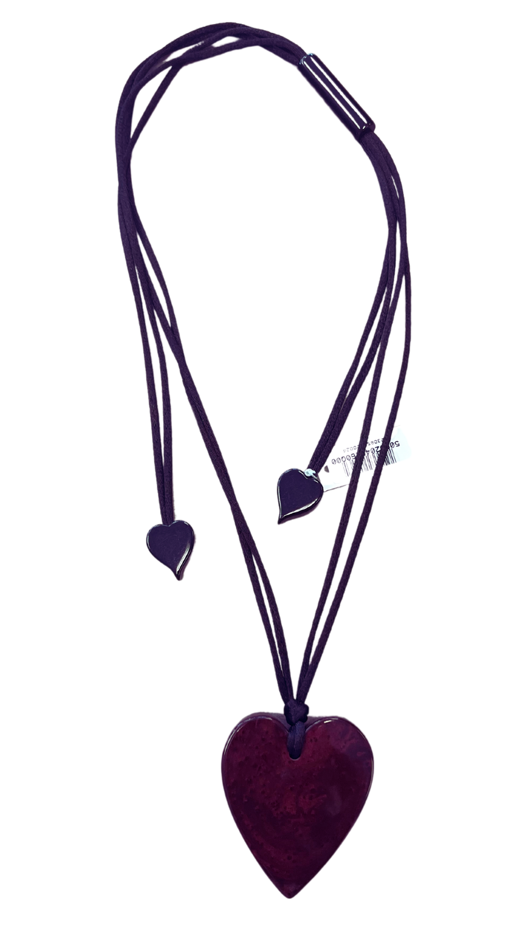 Colourful Statement Collection - Small Burgundy Reversible Heart Necklace. Style 50602049260Q00
