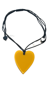 Colourful Statement Collection - Large Mustard Yellow Heart Necklace. Style 50602039231Q00