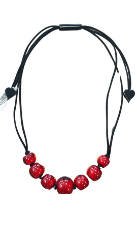 Colourful Beads Collection - Red Beaded Necklace. Style 40101219013Q07