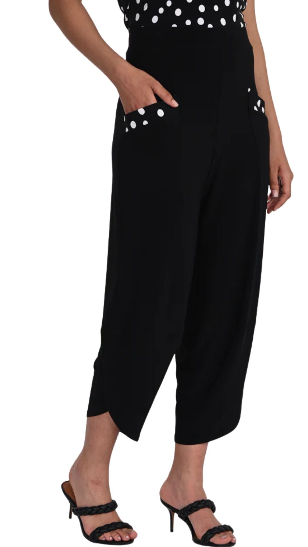 Dot Print on Patch Front Pockets Balloon Pull-On Pant. Style FL266101