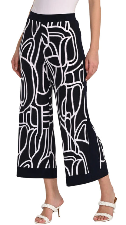 Pull-On Abstract Print Cropped Flared Pants. Style FL266115