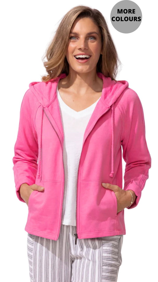 Solstice Zip Front Twist Rope Hoodie. Style ESC30125