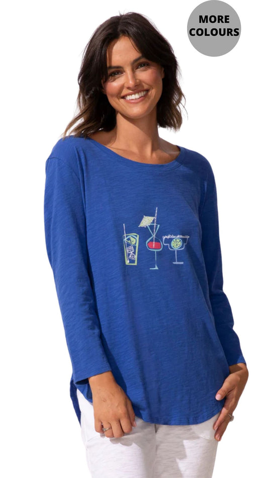 Tropical Beverages Round Neck Top. Style ESC52104
