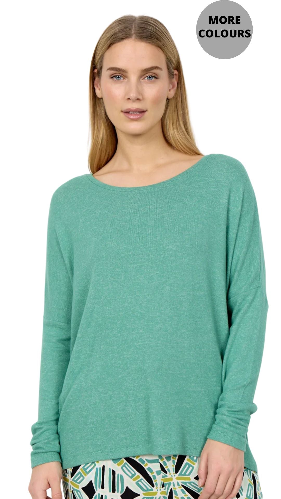 Long Sleeve Round Neck Drop Shoulder Top. Style SOYA24788