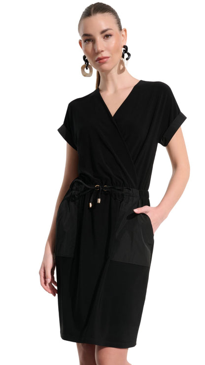 Silky Knit And Memory Straight Wrap Dress. Style JR262630
