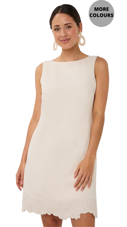 Sleeveless Embroidered Flowers Details Dress. Style ESQ05010