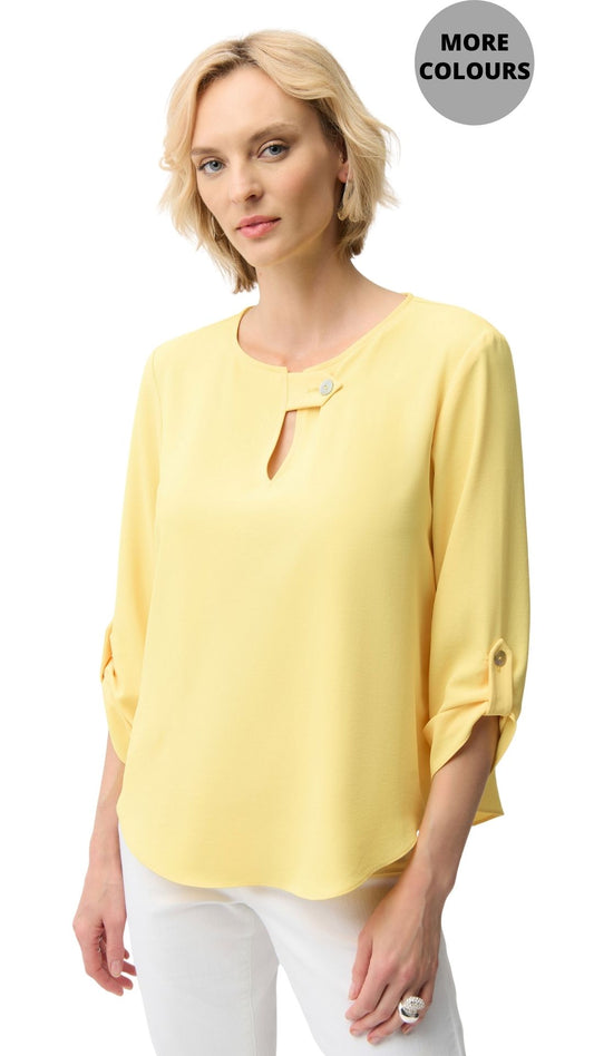 Boxy Keyhole Neckline Top. Style JR261036