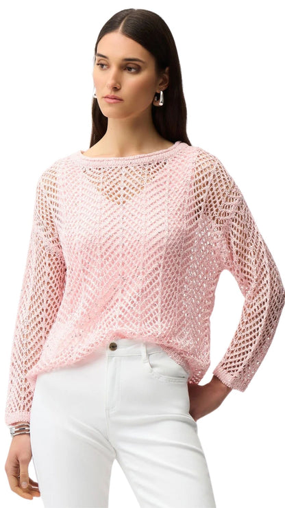 Sequin Yarn Long Sleeve Chevron Print Sweater. Style JR261915