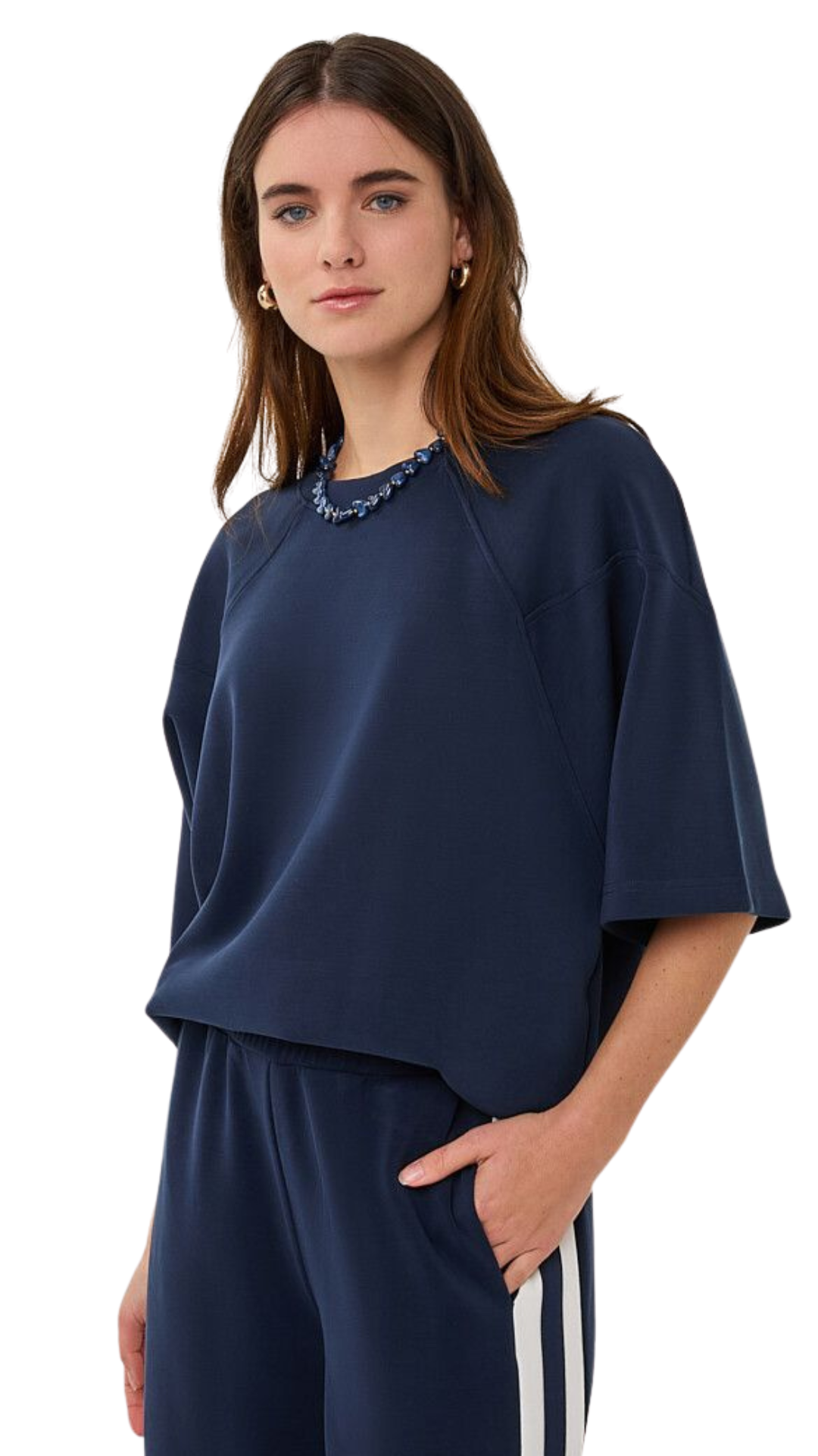 Short Sleeve Soft & Stretch Raglan Sleeve Sweater. Style ESQ05007