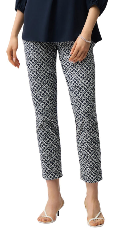 Geometric Jacquard Pull-On Slim Fit Pants. Style JR261225