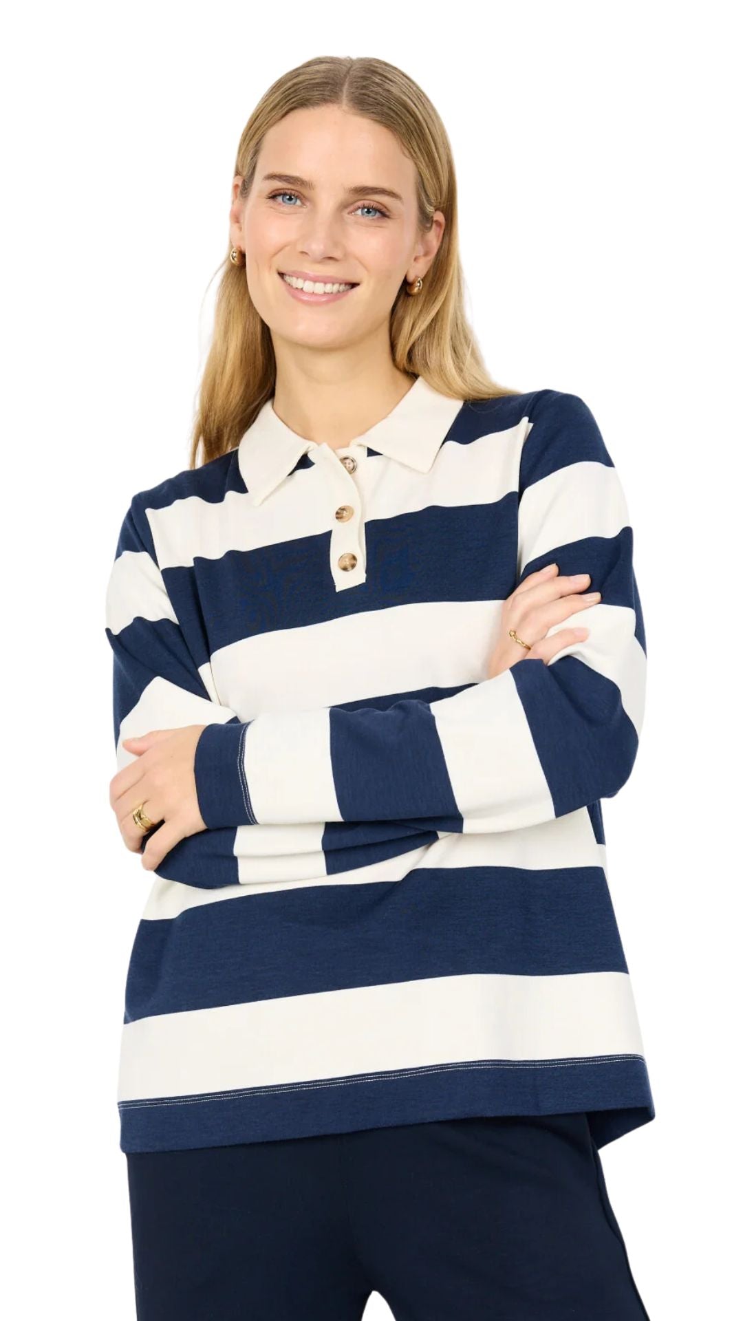 Striped Long Sleeve Rugby Style. Style SOYA27423