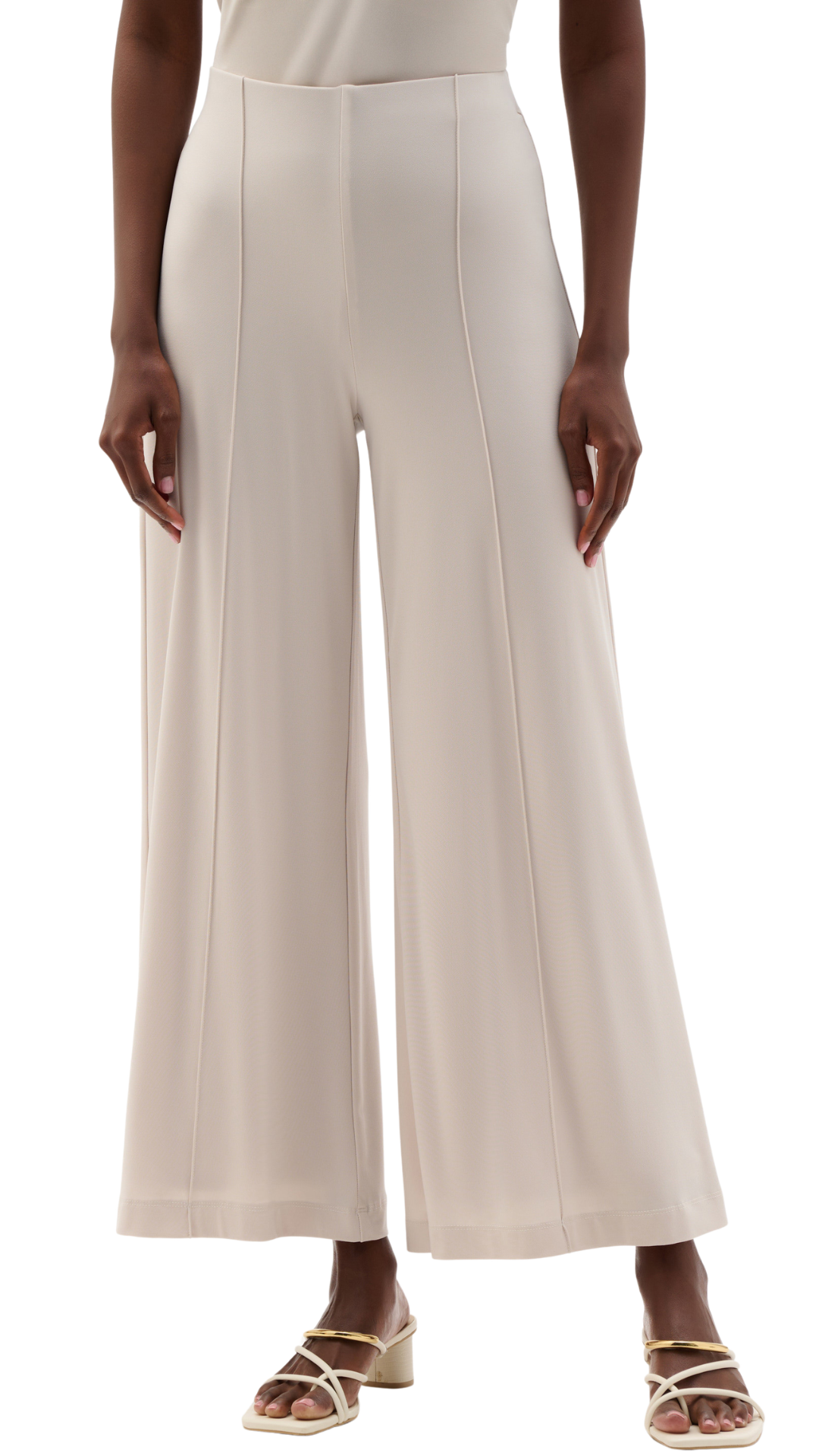 Silky Knit Pull-On Wide Leg Center Seam Pants. Style JR262254