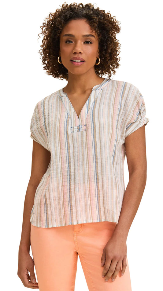 Lightweight Multi Colour Stripped Blouse. Style FD7890818