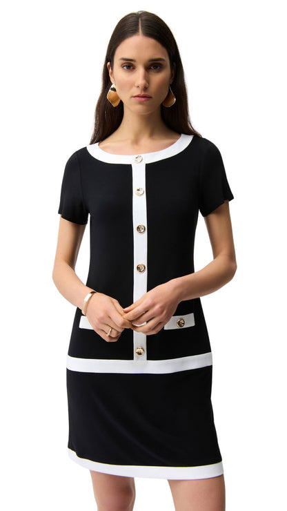 Silky Knit Color Block Sheath Dress. Style JR261091