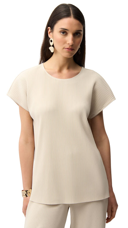 Ribbed Round Neck Cap Sleeve Top. Style JR261192
